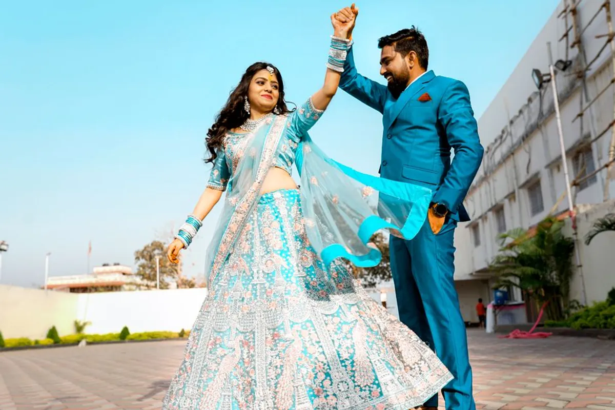 Embroidered Satin Bridal Lehenga