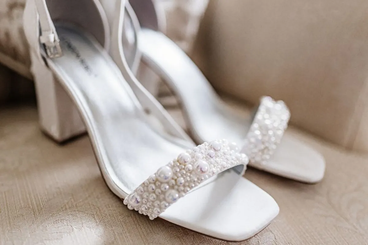 Gold-Toned Bridal Stilettos